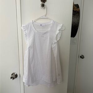 DR2 White Ruffle Sleeve Blouse